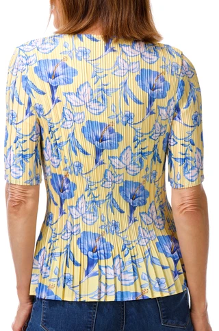 Thumbnail 3: Milano Women's Short Sleeve Crinkle Floral Top 