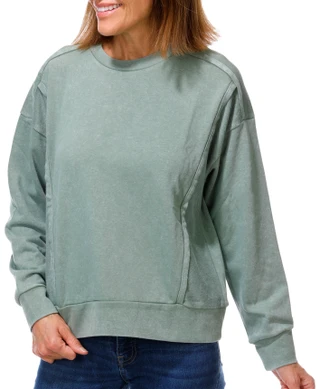 Thumbnail 1: NINETY CLOTHING CO Women's Long Sleeve Crewneck Pullover Sweatshirt  