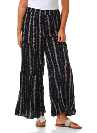 Thumbnail 1: Angie Juniors' Floral Ruffle Hem Pants 