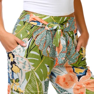 Thumbnail 3: Angie Junior's Floral Woven Pants 