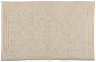Thumbnail 1: Laura Ashley 20x32 Dandelion Beaded Memory Foam Cotton Bath Rug 