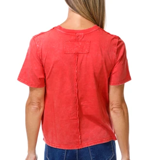 Thumbnail 3: Vintage threadz Women's Short Sleeve Cotton Patch Seam Tee 