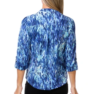Thumbnail 3: Cocomo Women's Petite 3/4 Sleeve Printed Split Neck Top 