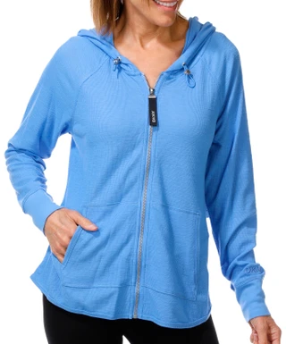 Thumbnail 1: DKNY Women's Long Sleeve Zip Down Athletic Light Weight Hoodie  