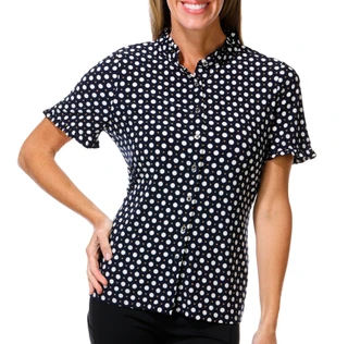 Thumbnail 1: Tommy Hilfiger Women's Short Sleeve Dotted Button Down Blouse 
