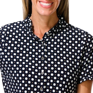 Thumbnail 2: Tommy Hilfiger Women's Short Sleeve Dotted Button Down Blouse 