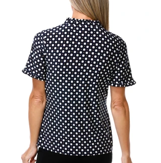 Thumbnail 3: Tommy Hilfiger Women's Short Sleeve Dotted Button Down Blouse 