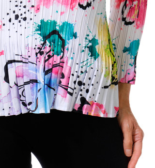 Thumbnail 2: Milano Women's 3/4 Sleeve Pleated Top 