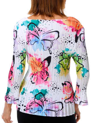 Thumbnail 3: Milano Women's 3/4 Sleeve Pleated Top 