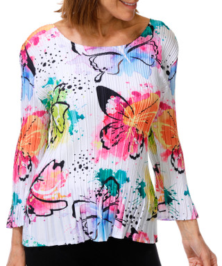 Thumbnail 1: Milano Women's 3/4 Sleeve Pleated Top 