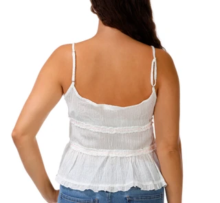 Thumbnail 3: LUSH Juniors' Sleeveless Gauze Tie Front Tank 