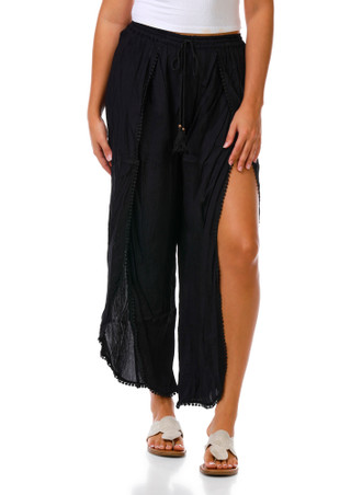 Thumbnail 1: Angie Juniors' Tie Front Wide Leg Pants  