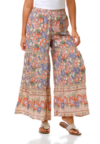 Thumbnail 1: Angie Juniors' Tropical Wide Leg Pants 