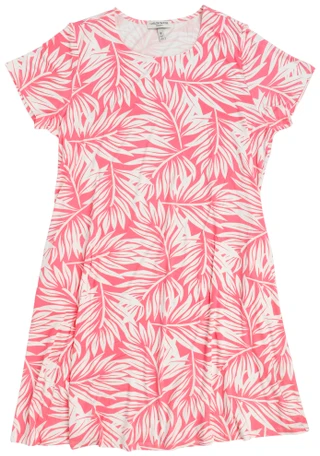 Thumbnail 1: HARLOW & ROSE Women's Plus Short Sleeve Swing Print Dress w/ Pockets  