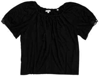 Thumbnail 1: MAX STUDIO Women's Plus Short Sleeve Crochet Trim Peasant Solid 