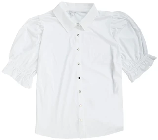 Thumbnail 1: Liverpool Women's Plus 3/4 Puff Sleeve Solid Button Up Top 