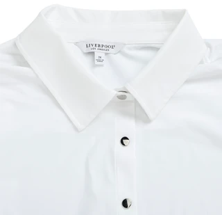 Thumbnail 2: Liverpool Women's Plus 3/4 Puff Sleeve Solid Button Up Top 