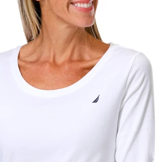 Thumbnail 3: Nautica Women's Long Sleeve Solid Tee 