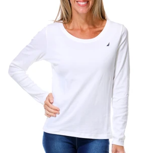 Thumbnail 1: Nautica Women's Long Sleeve Solid Tee 