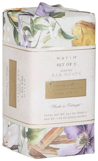 Thumbnail 1: MAYIM Amber, Santal & Tonka Bean Soap Bar Set - 2 Piece 