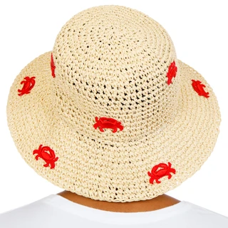 Thumbnail 2: La Valentina Women's Straw Crab Bucket Hat 
