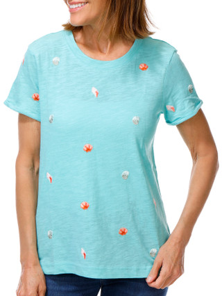 Thumbnail 1: Philosophy Women's Allover Embroidered Seashell Tee 