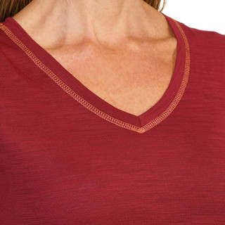 Thumbnail 3: Blue Sol Women's Petite Short Sleeve V-Neck Solid Luxey Tee 
