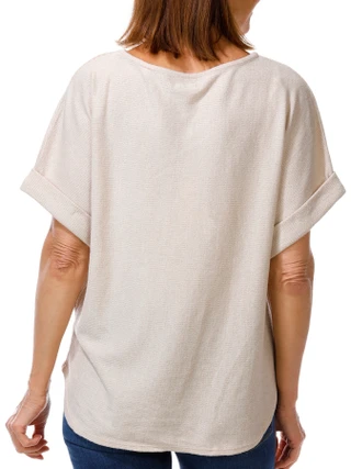 Thumbnail 2: MAX STUDIO Women's Short Sleeve Ribbed Dolman Top 