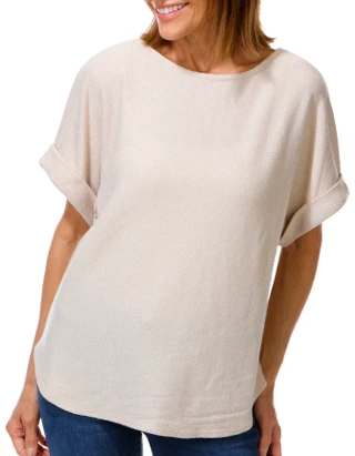 Thumbnail 1: MAX STUDIO Women's Short Sleeve Ribbed Dolman Top 