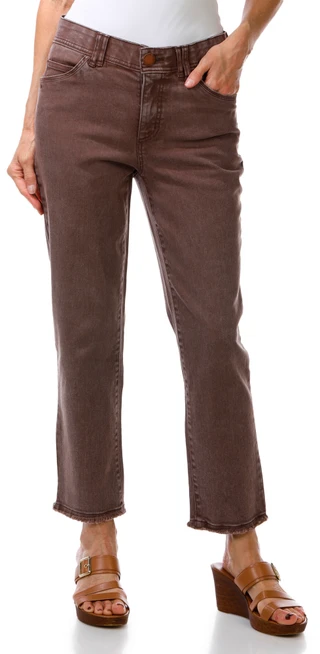 Thumbnail 1: Democracy Women's High Rise Slim Straight Fray Hem Jeans  