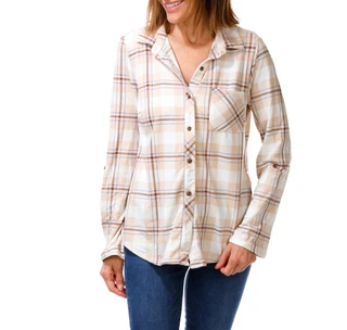 Thumbnail 1: ADRIENNE VITTADINI Women's Long Sleeve Plaid Button Up Top 