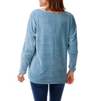 Thumbnail 2: Chenault Women's Embroidered Casual Knit Long Sleeve Top 