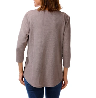 Thumbnail 2: Anneliese Women's 3/4 Sleeve Side Button Hem Top  