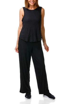 Thumbnail 3: JACLYN Women's 3 Pc Casual Tank, Cardigan, & Pants Set 