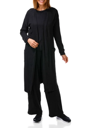 Thumbnail 1: JACLYN Women's 3 Pc Casual Tank, Cardigan, & Pants Set 