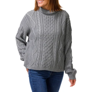 Thumbnail 1: Lucky Brand Women's Cable Knit Mock Neck Sweater 