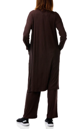 Thumbnail 3: JACLYN Women's 3 Pc Casual Tank, Cardigan, & Pants Set 
