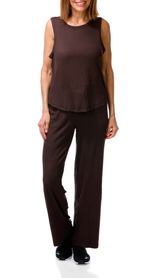 Thumbnail 4: JACLYN Women's 3 Pc Casual Tank, Cardigan, & Pants Set 