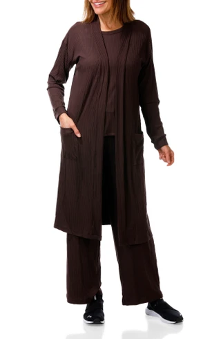 Thumbnail 1: JACLYN Women's 3 Pc Casual Tank, Cardigan, & Pants Set 