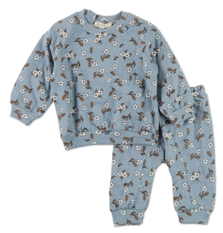 Thumbnail 1: Jessica Simpson Baby Girls 2 Pc Floral Fleece Pants Set 