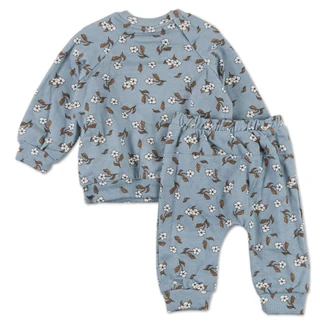 Thumbnail 2: Jessica Simpson Baby Girls 2 Pc Floral Fleece Pants Set 