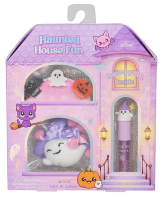 Thumbnail 1: HOT FOCUS 3 Pc Haunted House Fun Squishy, Hair Clips, & Lip Gloss Set 