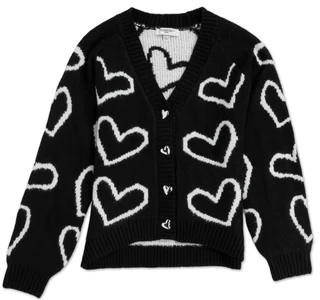 Thumbnail 1: Freshman Girls Hearts Button Up Cardigan 
