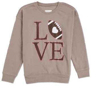 Thumbnail 1: No Comment Girls Girls Love Football Sweatshirt 