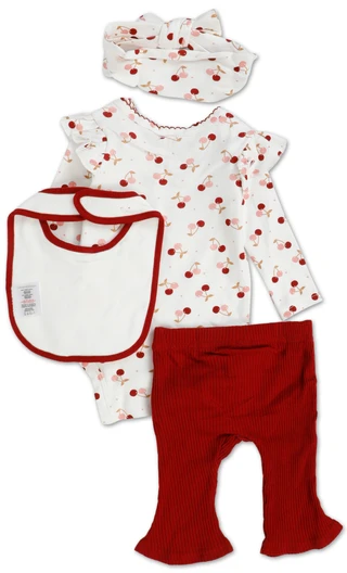 Thumbnail 2: Catherine Malandrino Baby Girls 4 Pc Pants Set 