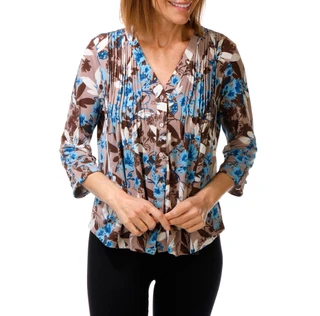 Thumbnail 1: Good Days Only Women's 3/4 Sleeve Pleated Button Front Top 