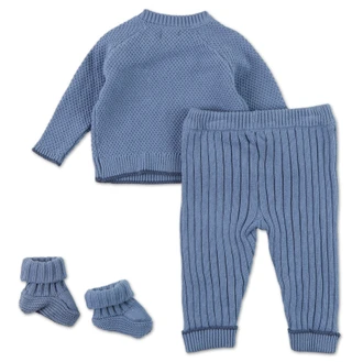Thumbnail 2: Tahari Baby Boys 3 Pc Knit Sweater, Pants & Booties Set 