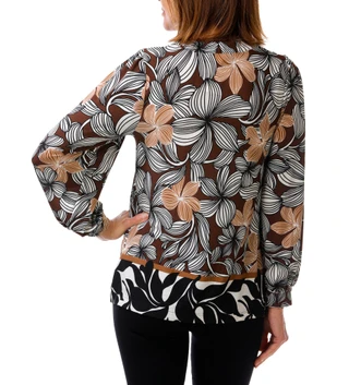 Thumbnail 2: Good Days Only Women's Long Sleeve Split Neck Printed Top 