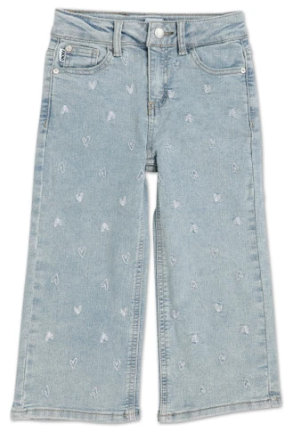 Thumbnail 1: DKNY Toddler Girls Heart Embroidered Flared Jeans 
