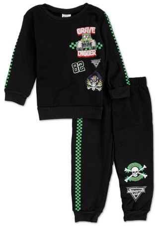 Thumbnail 1: Monster Jam Toddler Boys 2 Pc Grave Digger Jogger Pants Set 